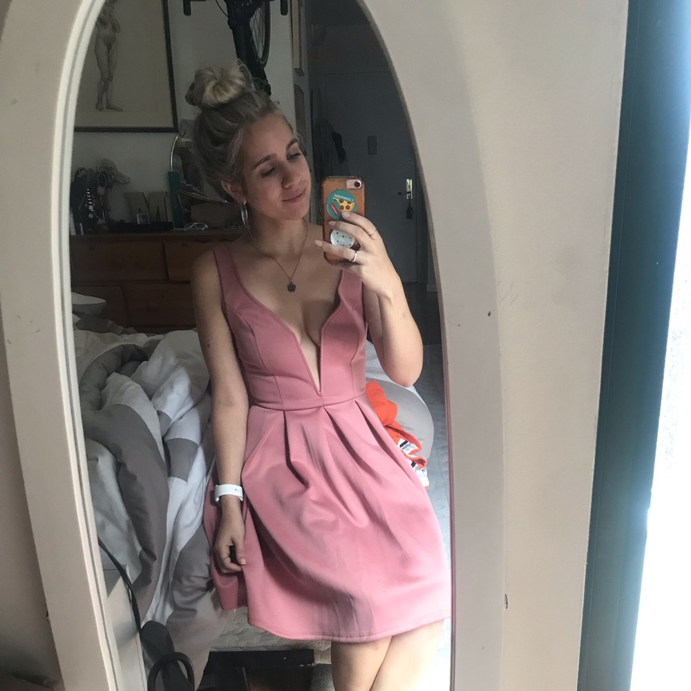 Pink skater dress